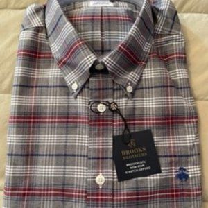 Brooks Brothers Long sleeved button down plaid shirt.